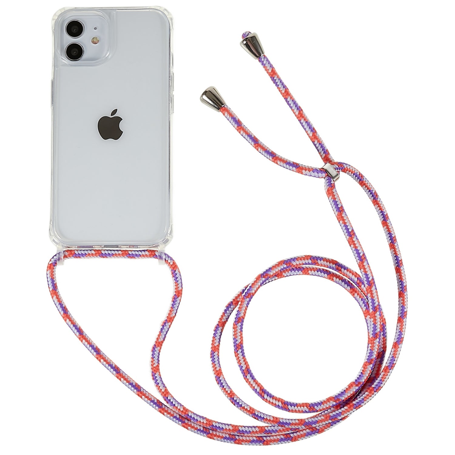 Til iPhone 12 12 Pro 6,1 tommer klart telefoncover med justerbar lanyard stødsikker TPU akryl bagcover Til iPhone 12 12 Pro 6,1 tommer klart telefoncover med justerbar lanyard stødsikker TPU akryl bagcover